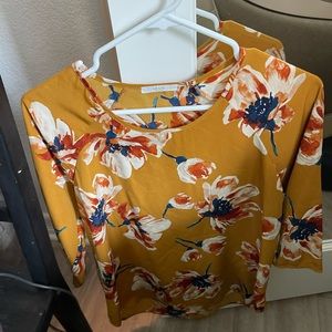 Mustard floral top